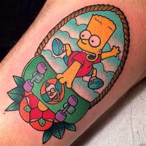 Tattoo By Alex Strangler Tatuaje De Los Simpsons Tatuajes De Flash