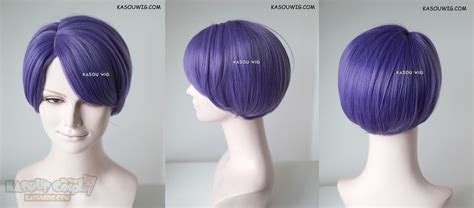 [ kasou wig ] tokyo ghoul shuu tsukiyama short side parted purple cosplay wig