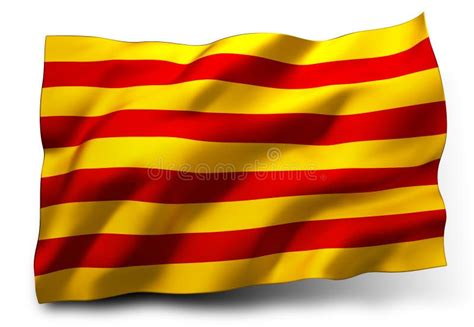 Senyera Flag Of Catalonia Stock Illustration Illustration Of White