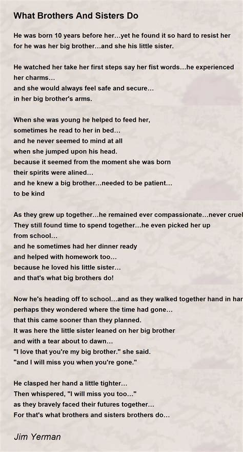 What Is A Big Sister Poem