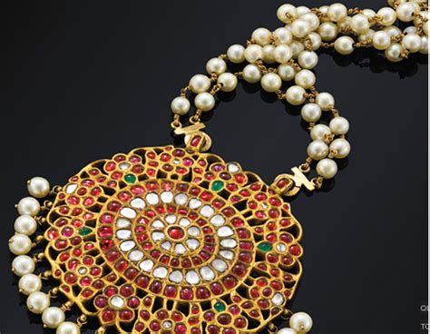 Traditional Antique Pearl Necklace Designs in Gold - Dhanalakshmi Jewellers