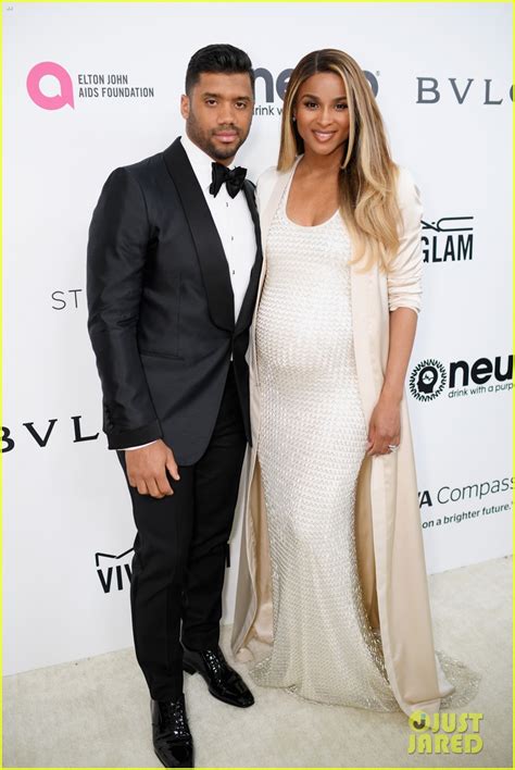 Ciara Shows Off Her Baby Bump With Russell Wilson At Elton John Oscars
