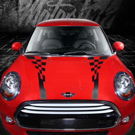 2007 2016 Mini Cooper Checkered Porshe Style Side Stripes Racing Decals