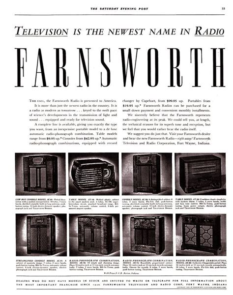 Golden Age Radio Advertisement Gallery Farnsworth Radio Ad 04