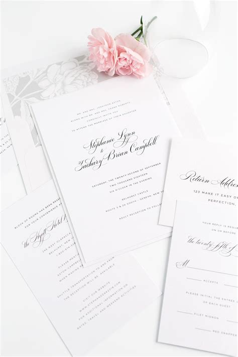 Elegant Wedding Invitations In Silver Shine Wedding Invitations
