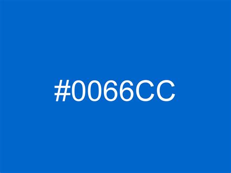 Converting Colors Hex 0066cc