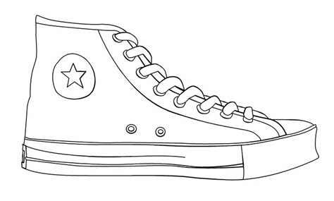 A Black And White Drawing Of A Shoe With Laces On The Top Side View