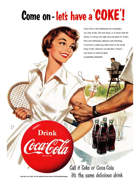 Tennis Coke 1954 Advertisement Coca Cola Poster Coca Cola Ad Pepsi