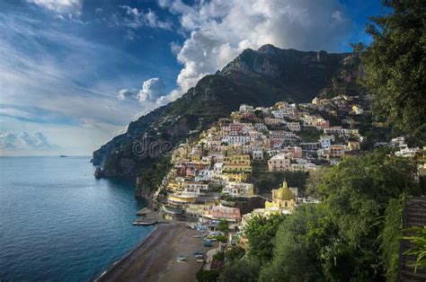 The Seaside Village Of Positano Italy On The Amalfi Coast Stock Photo