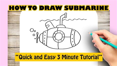 How To Draw Submarine Easy For Kids Youtube