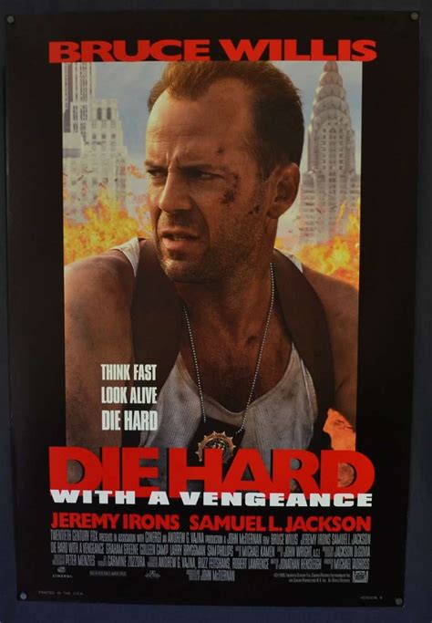 Die hard with a vengeance was the third film in the franchise. All About Movies - Die Hard 3 With a Vengeance Poster Original USA One Sheet 1995 Bruce Willis