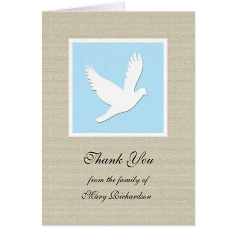 Blank Dove Religious Sympathy Thank You Card Zazzle