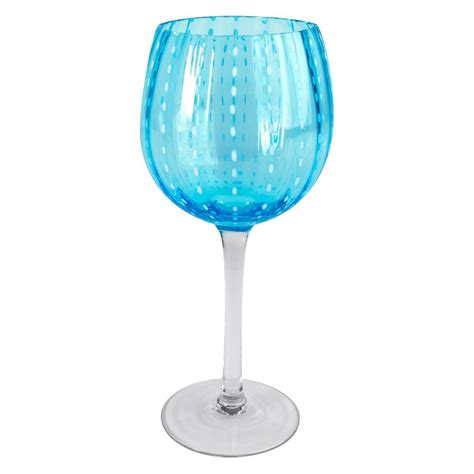 Artland Inc Turquoise Cambria Goblet Glasses Set Of 4 From Wine Glass Set