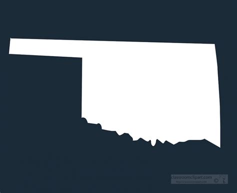 Oklahoma State Map Silhouette Style Clipart Classroom Clip Art