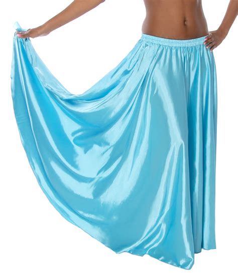 Satin Belly Dance Costume Skirt In Blue Turquoise At