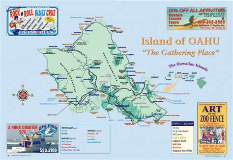 Island Of Oahu Tourist Map Oahu Hawaii • Mappery