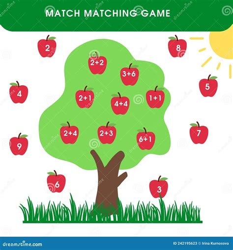 Match Educational Game For Kids Matching Mathematics Activity With