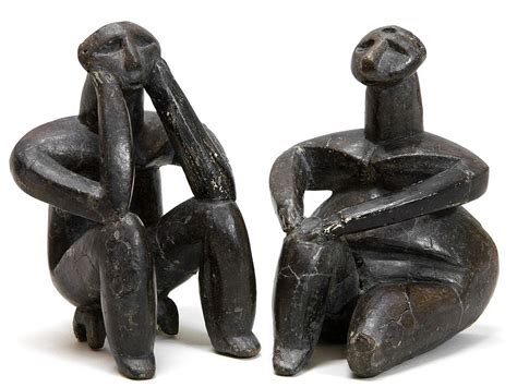 The Thinker And The Sitting Woman A Pair Of Neolithic Statues From