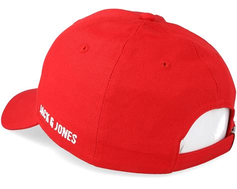 Basic Logo Baseball Cap Red Adjustable Jack And Jones Caps