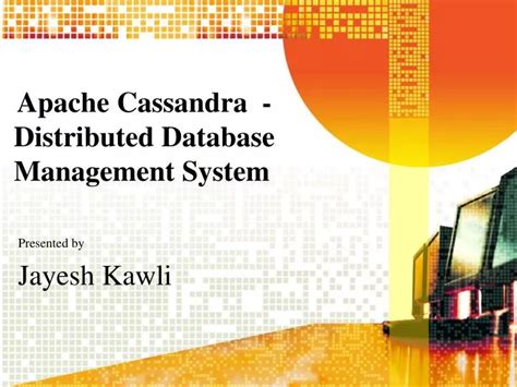 Ppt Apache Cassandra Distributed Database Management System