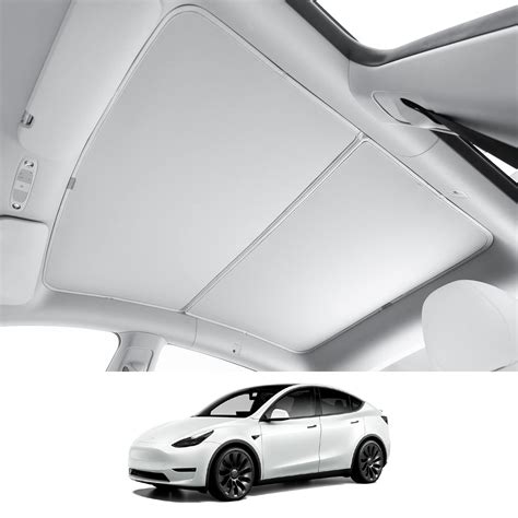Haloblk Non Sag Tesla Model Y Glass Roof Sunshade With Storage Bag