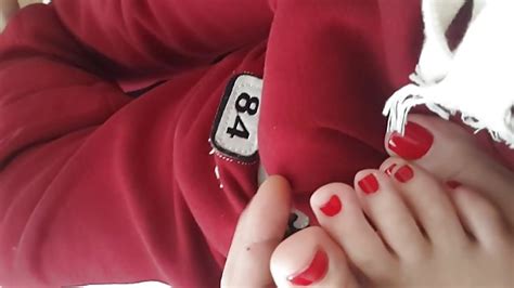 Watch Cute Yng Gf S Sexy Feets Red Toes On My Bulge Porn Video Nudespree Com
