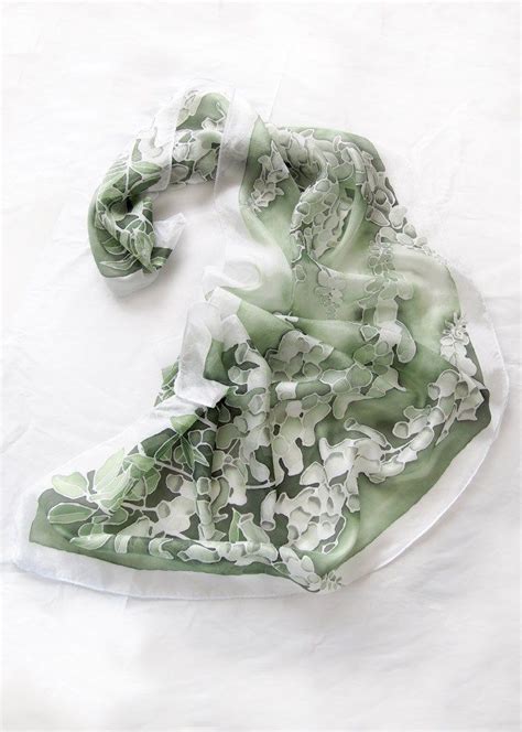 Painted Scarf Foxglove Scarves Hand Painted Silk Scarf Green Etsy Silk Scarf Painting