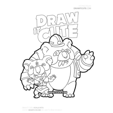 How To Draw And Coloring Nita Brawl Stars Easy Step B