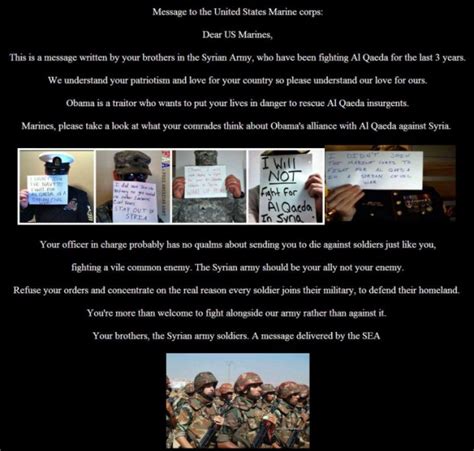 Syrian Electronic Army Hacks Us Marine Corps To Send Message Activist