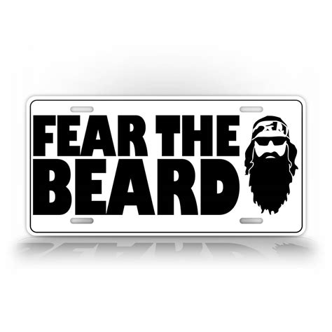 Fear The Beard Funny Redneck License Plate Signsandtagsonline