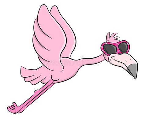Cartoon Flamingo With Sunglasses Stock Vector Illustration Of Animal