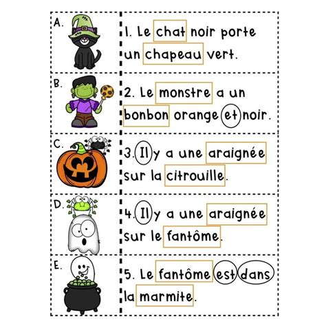 Tâches Sur Les Os Après 4 Ans D'halloween - Cartes à tâches, lecture d'Halloween | Halloween, Lecture, Phrase