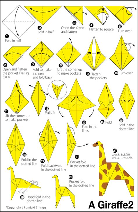 Giraffe 2 Easy Origami For Kids Origami Easy Origami Design Kids