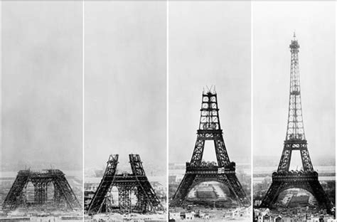 The Eiffel Tower Progress Throughout The Building Process Gustave