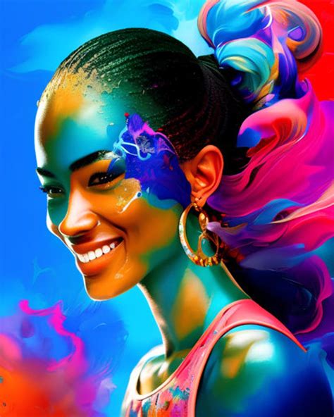 Portrait Of A Beautiful Black Woman Ai Inspired Wall Art Etsy In 2023 Digital Portrait Art