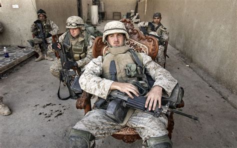 Marines Taking A Break During The Second Battle Of Fallujah 2004