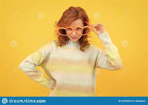 Feeling Flirty Funny Girl Wear Big Glasses Birthday Party Express Positivity Positive