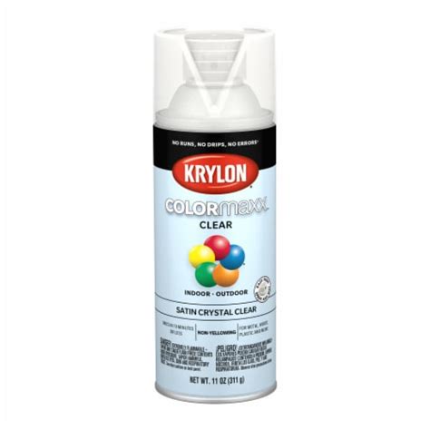 Krylon Colormaxx Satin Crystal Clear Indooroutdoor Clear Coat Spray
