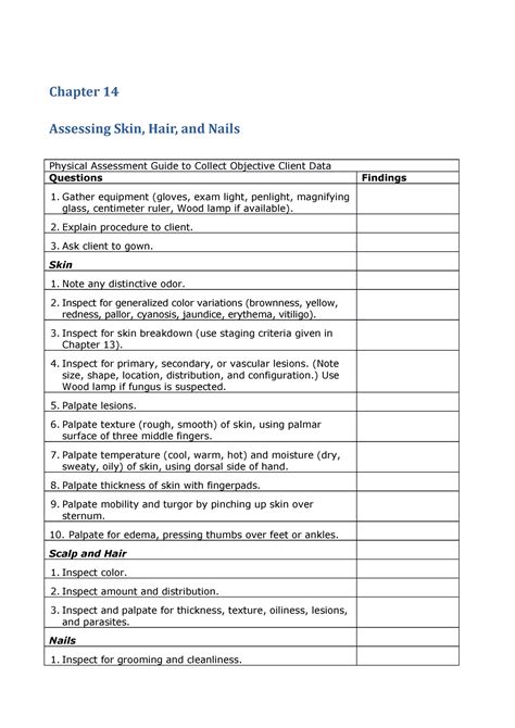Assessing Skin Hair And Nails Chapter 14 Assessing Skin Hair And