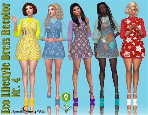 Eco Lifestyle Dress Recolors At Annett S Sims 4 Welt Sims 4 Updates