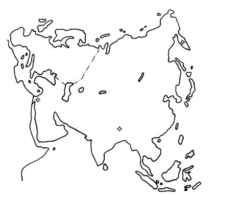 Slepá Mapa Asie Povrch Mapa