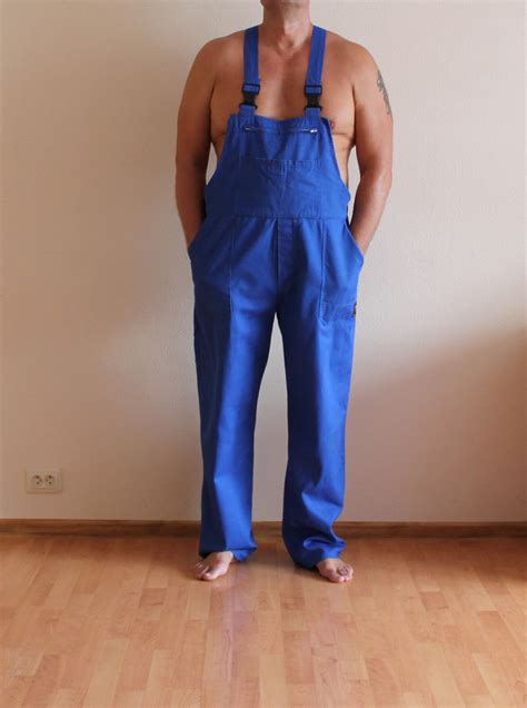 Blue Overalls Mens Work Overalls Blue Jumpsuit Workwear Etsy