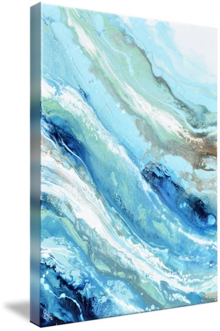 Giclee Print Abstract Painting Blue White Ocean Beach Decor Canvas Art