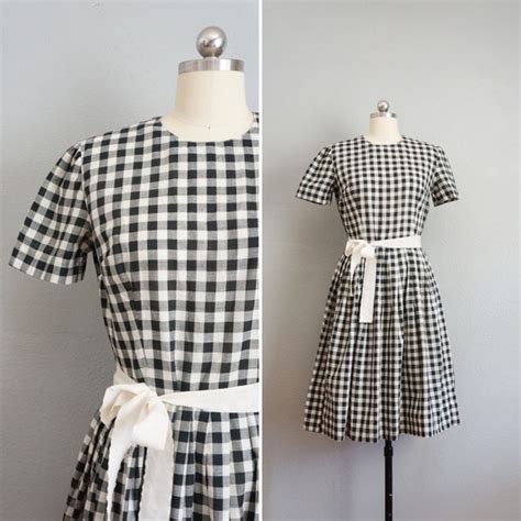 1950s in the country plaid cotton day dress vintage… gem