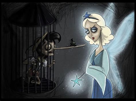 Pinocchio Burton Princesas Disney Originais Ilustrações Estilo Tim