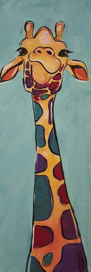 Acrylic Giraffe Painting By Kare King Fun Lesson Idea For Wine And