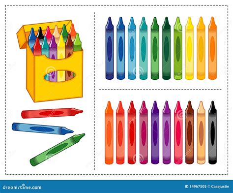 Crayons Set Stock Vector Illustration Of Drawing Orange 14967505