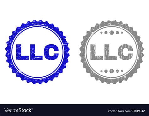 Grunge Llc Scratched Watermarks Royalty Free Vector Image