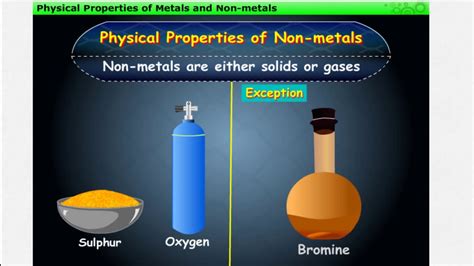 The chemical elements can be broadly divided into metals, metalloids and nonmetals according to their shared physical and chemical properties. Physical properties of metals and non metals in detail ...