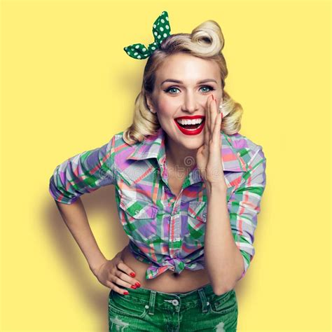 Woman Dressed In Pin Up Style Stock Photo Image Of Body Blonde